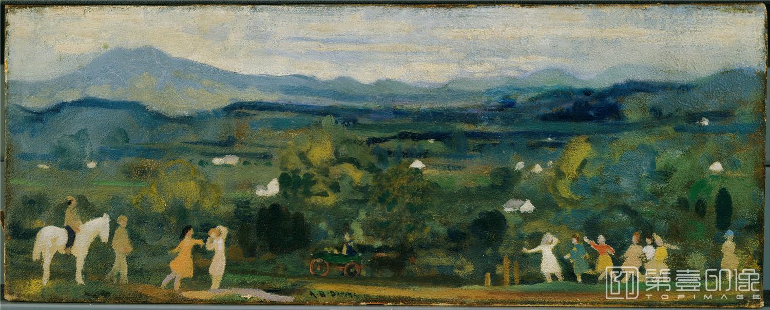 油画-美国菲利普美术馆-Arthur Bowen Davies–The Birth of the Green-048
